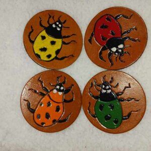 Leather Coasters - Lady Bug Collection